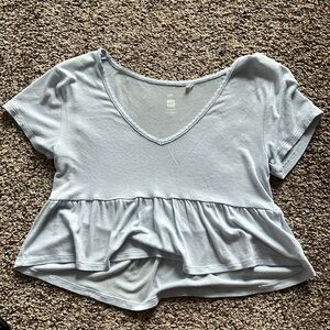 pacsun baby blue crop top